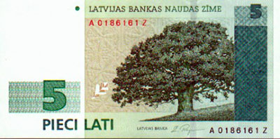 Latvian Lats Banknote